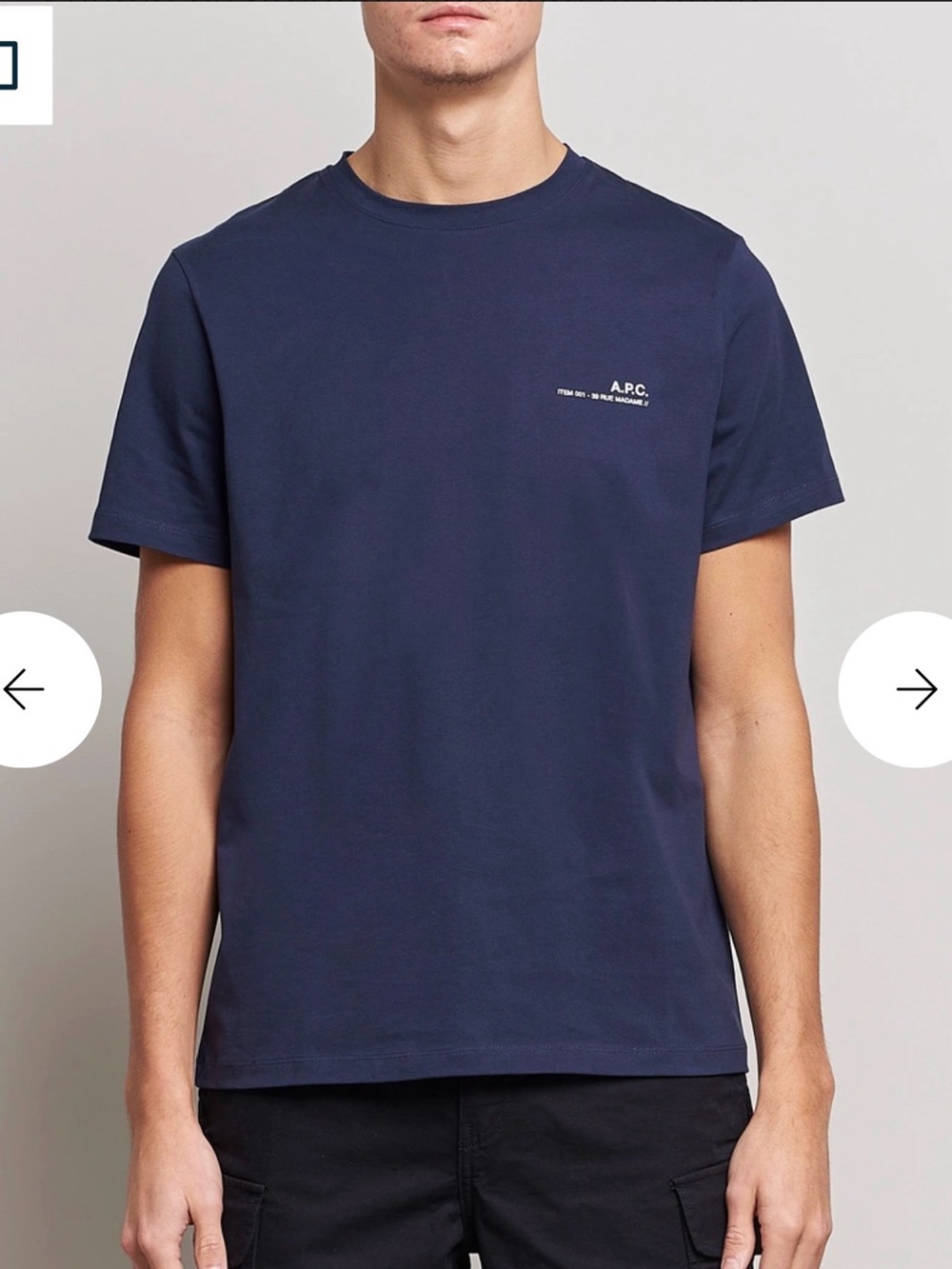 A.P.C. Navy Short-Sleeve